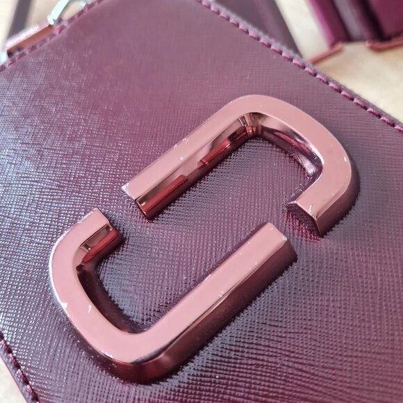 Marc Jacobs Snapshot DTM Crossbody Wine Burgundy Red Leather Camera Bag Oxblood - Picture 11 of 12